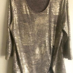 Beautiful JM Collection Shimmering Taupe Top